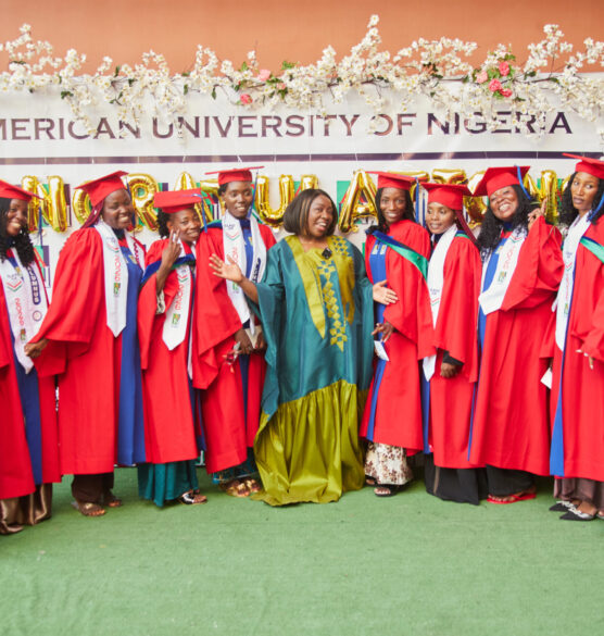 Stephanie Busari and the graduating chibok girls AUN commencement Stephanie Busari and the graduating chibok girls AUN commencement